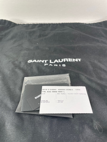 Saint Laurent Grey Large NIKI CHAIN BAG IN CRINKLED VINTAGE LEATHER Shoulder/Crossbody Bag