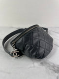 CHANEL Uniform CC Black Grained Calfskin Quilted Waist Belt/Sling Bag