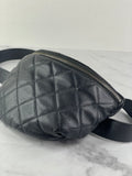 CHANEL Uniform CC Black Grained Calfskin Quilted Waist Belt/Sling Bag