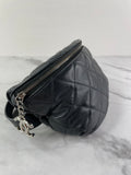 CHANEL Uniform CC Black Grained Calfskin Quilted Waist Belt/Sling Bag