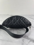 CHANEL Uniform CC Black Grained Calfskin Quilted Waist Belt/Sling Bag