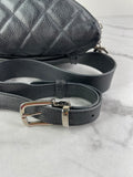 CHANEL Uniform CC Black Grained Calfskin Quilted Waist Belt/Sling Bag