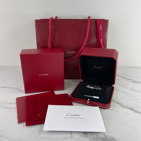 Cartier Small Love Bracelet 18K White Gold Size 17