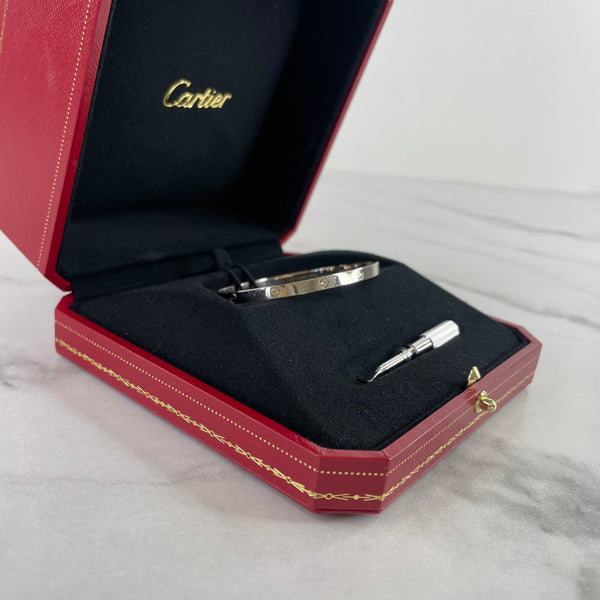 Cartier Small Love Bracelet 18K White Gold Size 17