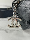 CHANEL Uniform CC Black Grained Calfskin Quilted Waist Belt/Sling Bag