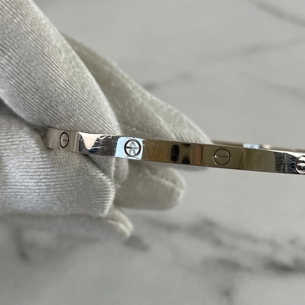 Cartier Small Love Bracelet 18K White Gold Size 17