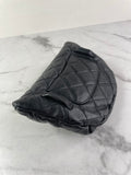 CHANEL Uniform CC Black Grained Calfskin Quilted Waist Belt/Sling Bag