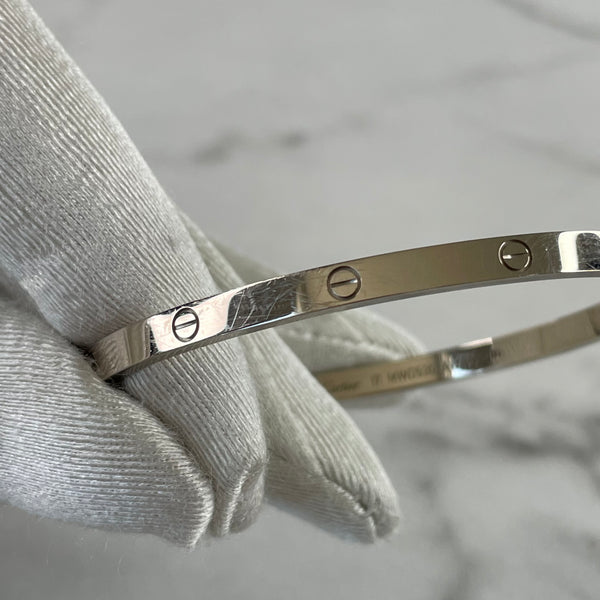 Cartier Small Love Bracelet 18K White Gold Size 17
