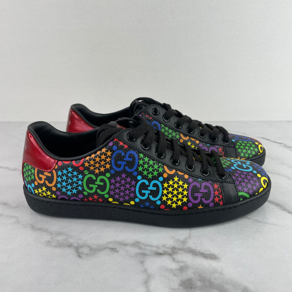 Gucci Black GG Psychedelic Ace Sneaker Size 38