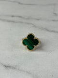 VAN CLEEF & ARPELS 18K Yellow Gold Malachite Magic Alhambra Ring Size 55