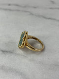 VAN CLEEF & ARPELS 18K Yellow Gold Malachite Magic Alhambra Ring Size 55