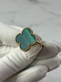VAN CLEEF & ARPELS 18K Yellow Gold Malachite Magic Alhambra Ring Size 55