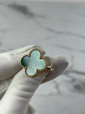 VAN CLEEF & ARPELS 18K Yellow Gold Malachite Magic Alhambra Ring Size 55