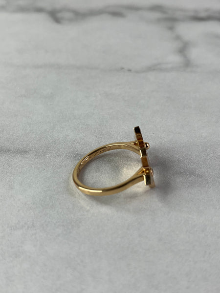 LOUIS VUITTON 18K Pink Gold Diamond Star Blossom Ring Size 56 (US 7.5)