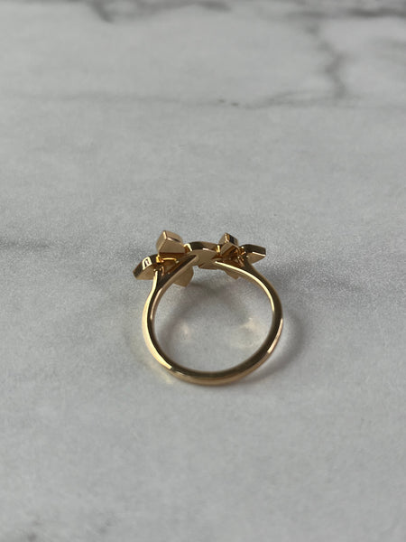 LOUIS VUITTON 18K Pink Gold Diamond Star Blossom Ring Size 56 (US 7.5)