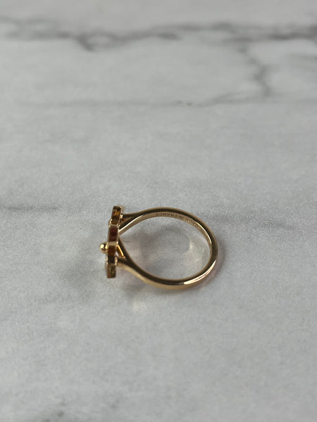 LOUIS VUITTON 18K Pink Gold Diamond Star Blossom Ring Size 56 (US 7.5)