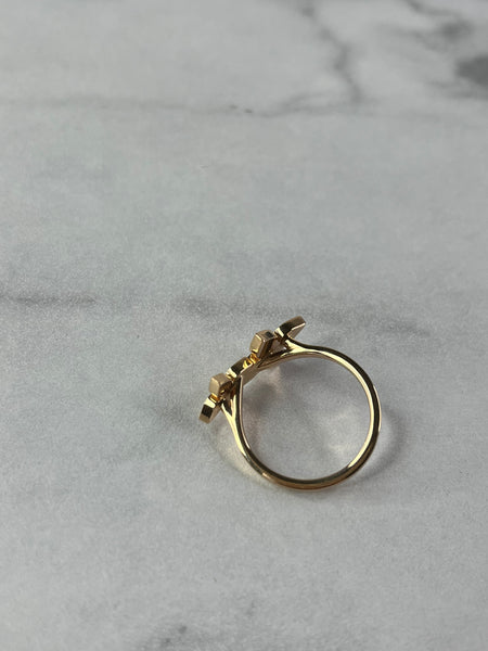 LOUIS VUITTON 18K Pink Gold Diamond Star Blossom Ring Size 56 (US 7.5)