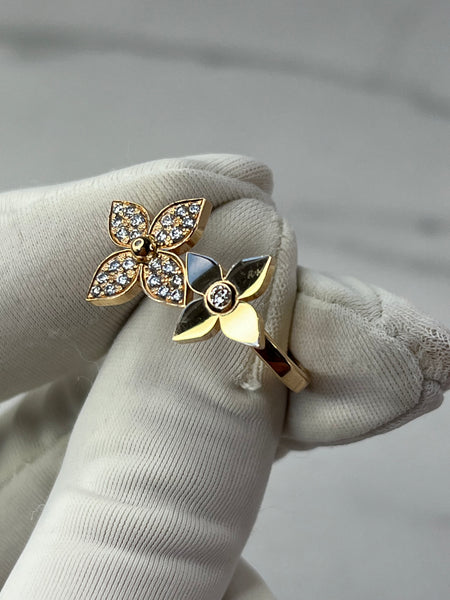 LOUIS VUITTON 18K Pink Gold Diamond Star Blossom Ring Size 56 (US 7.5)