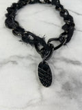 Burberry Black Check Pendant Chain Necklace