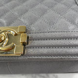 CHANEL Grey Caviar Quilted Medium Boy Flap Bag