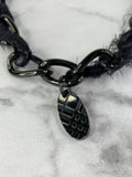 Burberry Black Check Pendant Chain Necklace