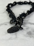 Burberry Black Check Pendant Chain Necklace