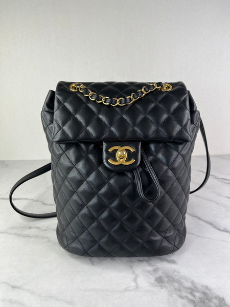 CHANEL Black Quilted Small Urban Spirit Backpack