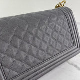 CHANEL Grey Caviar Quilted Medium Boy Flap Bag