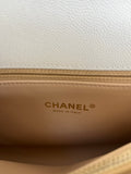 CHANEL White Caviar Quilted Medium Coco Handle Shoulder Flap Bag