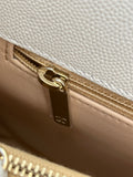 CHANEL White Caviar Quilted Medium Coco Handle Shoulder Flap Bag