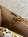 CHANEL White Caviar Quilted Medium Coco Handle Shoulder Flap Bag