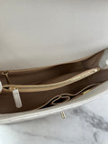CHANEL White Caviar Quilted Medium Coco Handle Shoulder Flap Bag