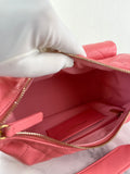 CHANEL Coral Pink Shiny Lambskin Quilted Trendy Pockets Hobo Shoulder Bag