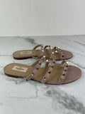 VALENTINO Poudre Rockstud Flat Slide Sandals Size 37