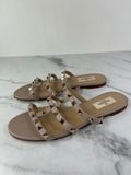 VALENTINO Poudre Rockstud Flat Slide Sandals Size 37
