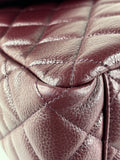 CHANEL Burgundy Grained Calfskin Quilted XXL Travel Flap Bag