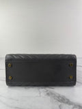 Saint Laurent Grey Calfskin Matelasse Chevron Small Monogram Cabas Shoulder/Crossbody Bag