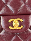 CHANEL Burgundy Grained Calfskin Quilted XXL Travel Flap Bag