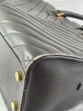 Saint Laurent Grey Calfskin Matelasse Chevron Small Monogram Cabas Shoulder/Crossbody Bag