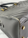 Saint Laurent Grey Calfskin Matelasse Chevron Small Monogram Cabas Shoulder/Crossbody Bag