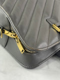 Saint Laurent Grey Calfskin Matelasse Chevron Small Monogram Cabas Shoulder/Crossbody Bag