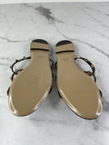 VALENTINO Black Rockstud Flat Slide Sandals Size 37