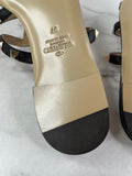 VALENTINO Black Rockstud Flat Slide Sandals Size 37