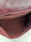 CHANEL Burgundy Grained Calfskin Quilted XXL Travel Flap Bag