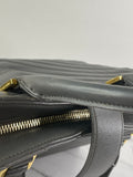 Saint Laurent Grey Calfskin Matelasse Chevron Small Monogram Cabas Shoulder/Crossbody Bag