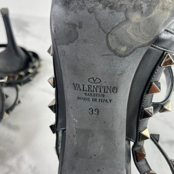 Valentino Noir Black Rockstud Pumps Size 39