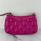 GUCCI Lovely (Pink) Nylon Calfskin Enamel GG Matelasse Chain Crossbody/Shoulder Bag