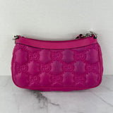 GUCCI Lovely (Pink) Nylon Calfskin Enamel GG Matelasse Chain Crossbody/Shoulder Bag