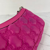 GUCCI Lovely (Pink) Nylon Calfskin Enamel GG Matelasse Chain Crossbody/Shoulder Bag