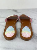 LOUIS VUITTON Escale Pastel Lock It Monogram Flat Mules Size 37